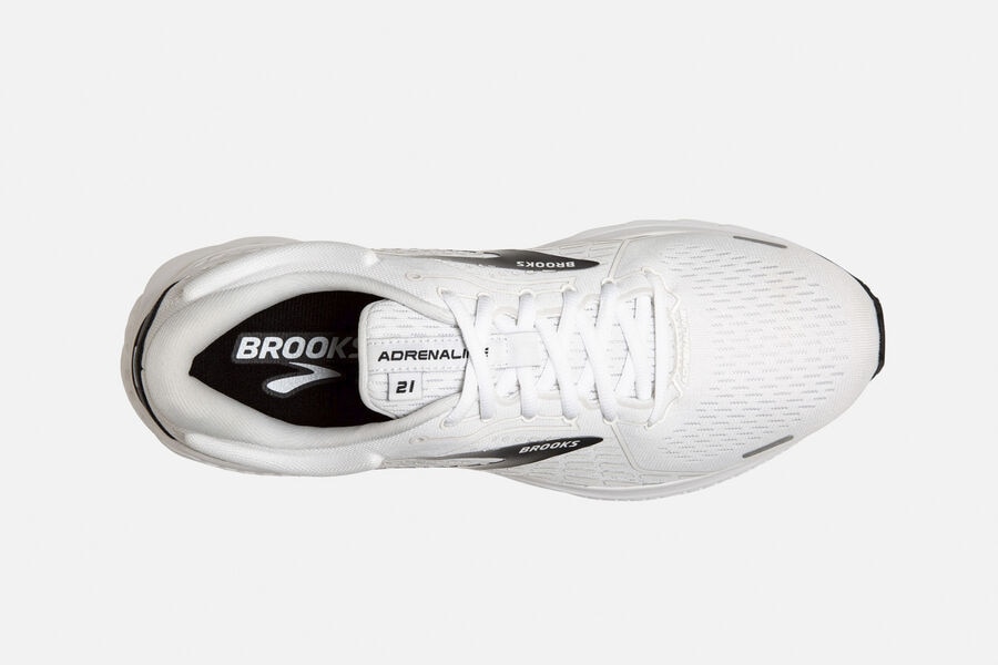 Brooks Israel Adrenaline GTS 21 Road Running Shoes Mens - White/Black - ODS-982657